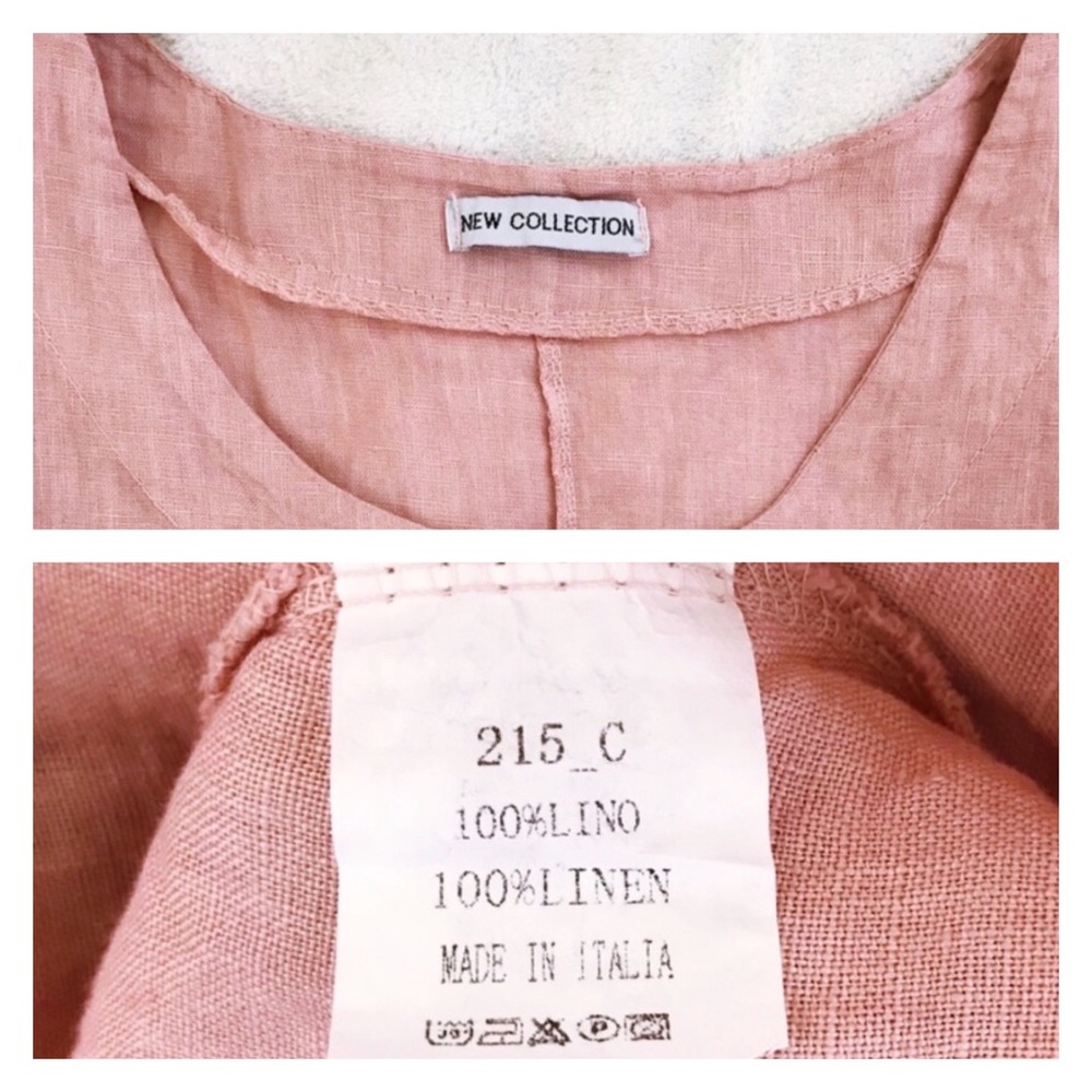 Plus Size 100% Italian Washed Linen Dress Pink NEW - Picture 7 of 8